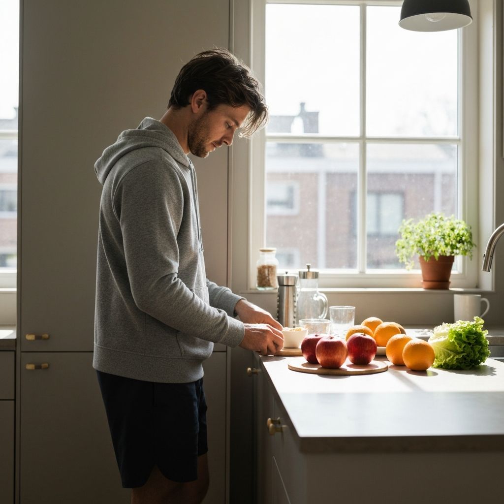 Man preparing healthy breakfast